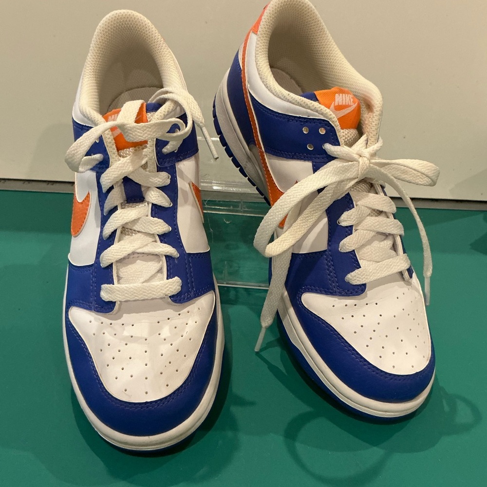 Nike Dunk Low GS Knicks Blue Joy/Bright Mandarin Youth 7